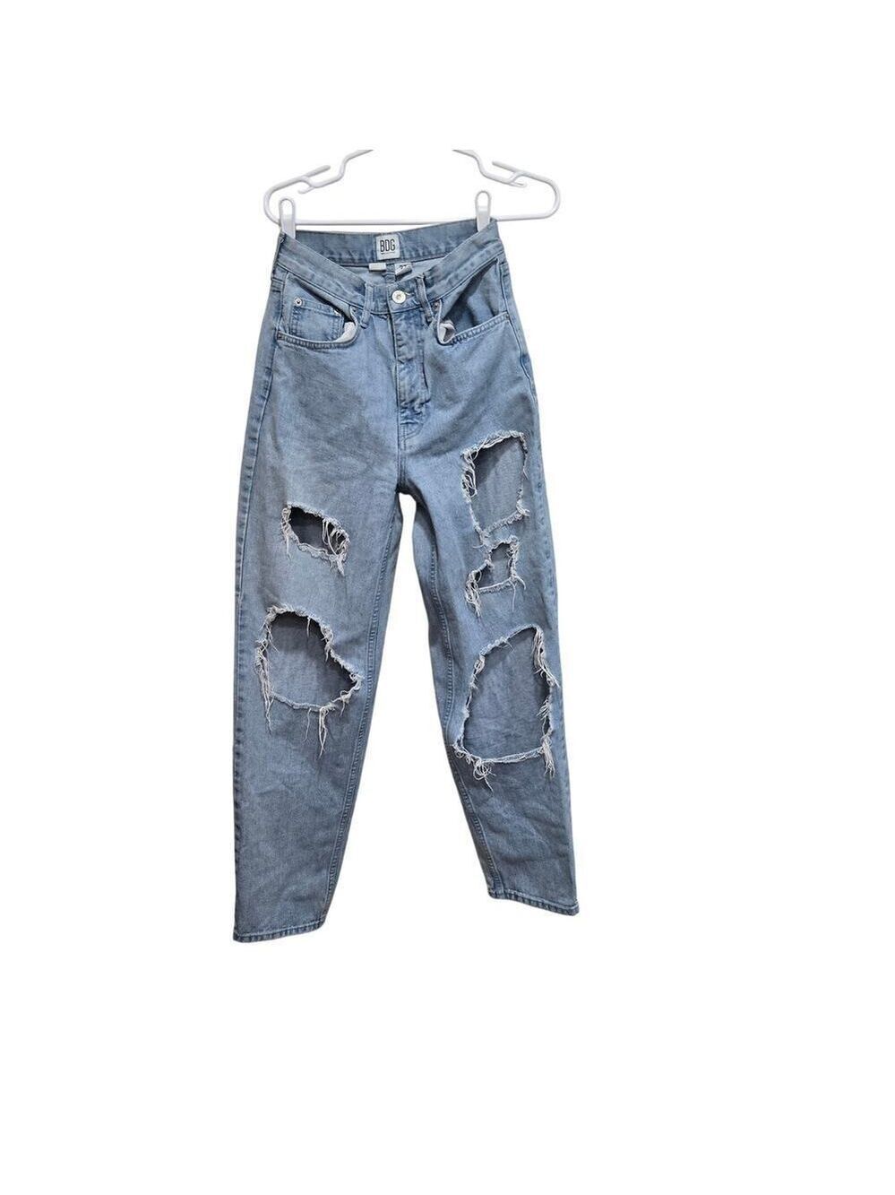 BDG Baggy Jeans 27 High Rise Y2K Ripped Distressed Denim